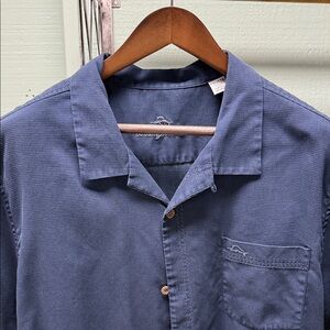 Tommy Bahama Casual Navy Blue Button Down Shirt XXL